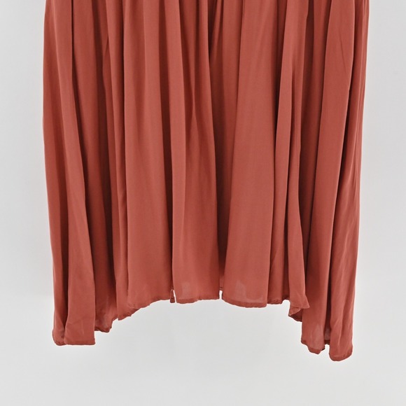 TORRID Dress Size 4X Challis Rust Embroidered Smocked Waist Flutter Short Sleeve - Picture 7 of 13